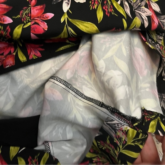 French Connection Cadencia Mini Stretch Black Dress 4 Floral Fit & Flare - Picture 14 of 16